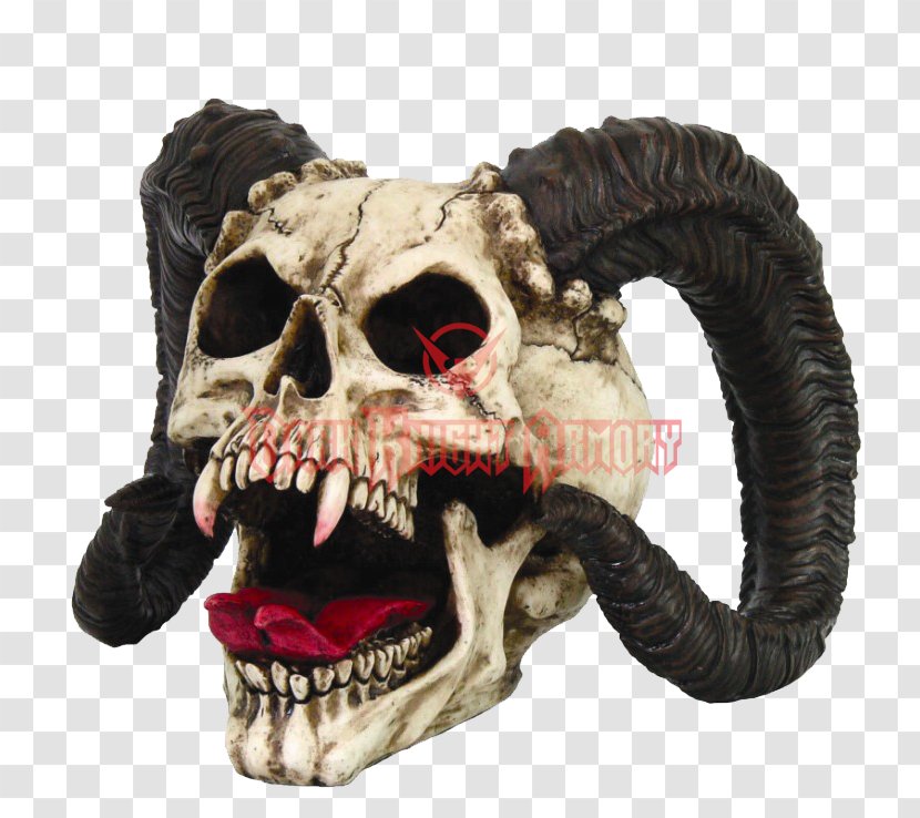 Skull Horn Demon Skeleton Statue - Devil Transparent PNG