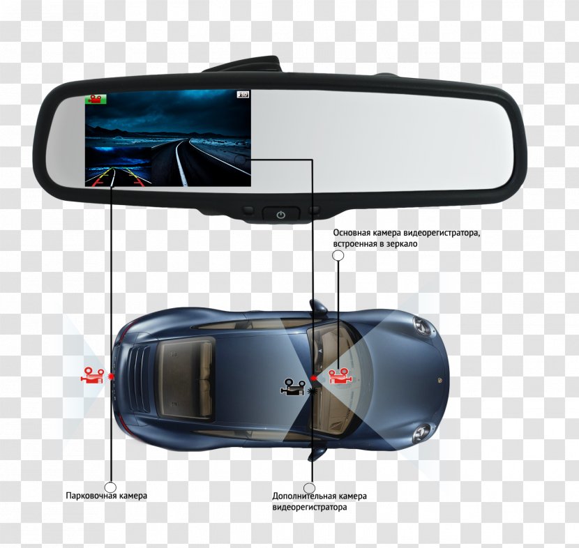 Car Rear-view Mirror Network Video Recorder Dashcam Transparent PNG