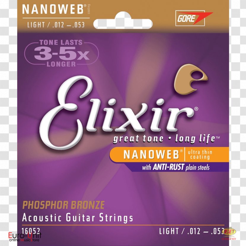 Phosphor Bronze Steel-string Acoustic Guitar Elixir Strings - Coating Transparent PNG