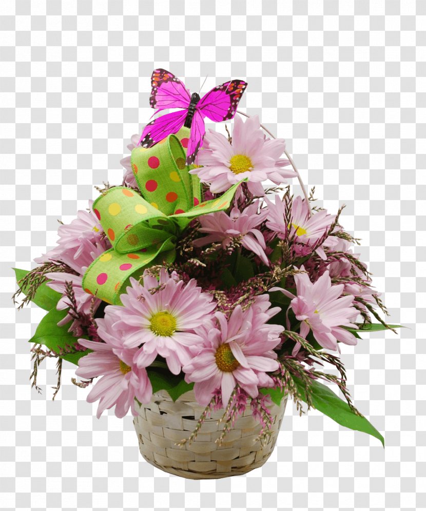 Floral Design Flower Bouquet Cut Flowers Floristry - Gift - Daisies Butterflies Vines Transparent PNG
