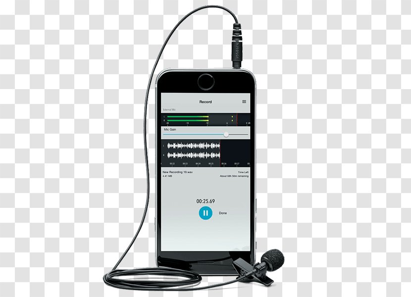 Lavalier Microphone Audio Shure Phone Connector - Mobile Interface Transparent PNG