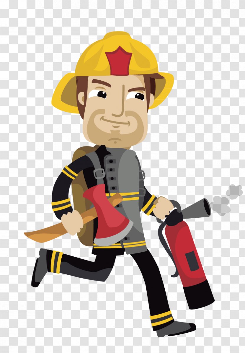Fireman Sam Firefighter Cartoon - Firefighting - Hand-painted Firefighters Transparent PNG