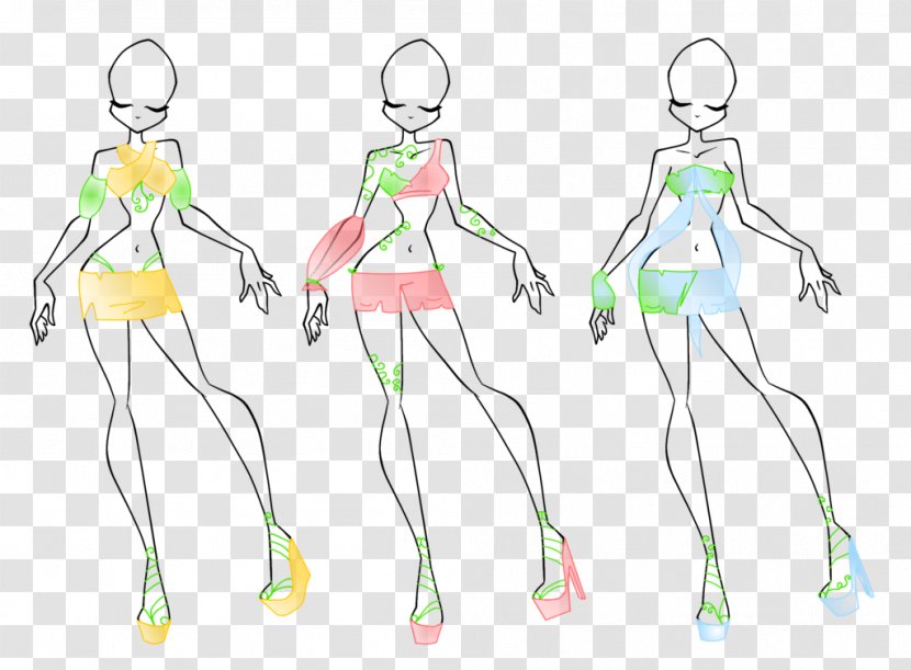 Line Art Sketch - Cartoon - SUMMER OUTFIT Transparent PNG