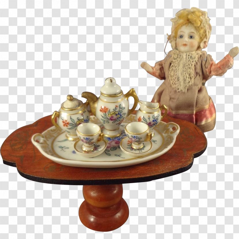 Porcelain Bisque Doll Tea Set Ruby Lane - Table Transparent PNG
