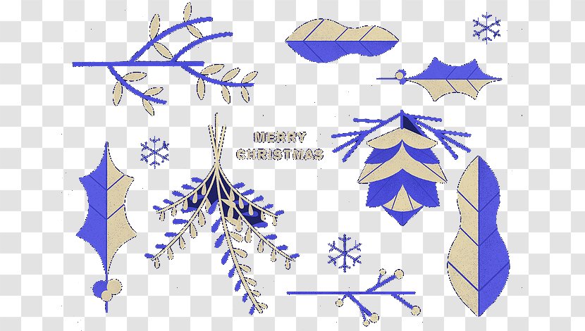 Snowflake Chemical Element Leaf - Symmetry - Blue Foliage Elements Transparent PNG