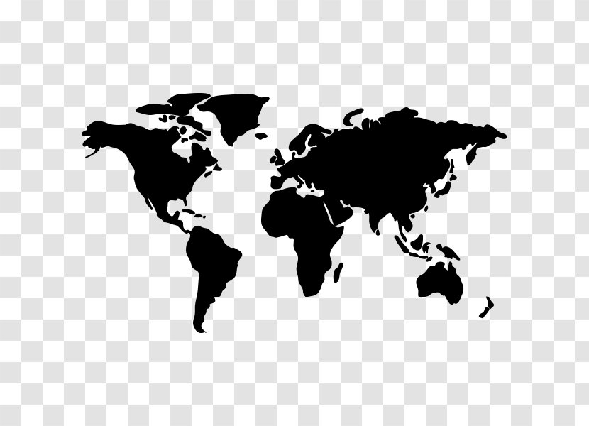 World Map Globe Earth - Black And White Transparent PNG