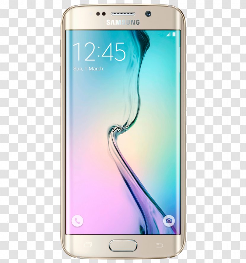 Samsung Galaxy S6 Edge Telephone LTE - Technology - Gold Mobile Phone Transparent PNG