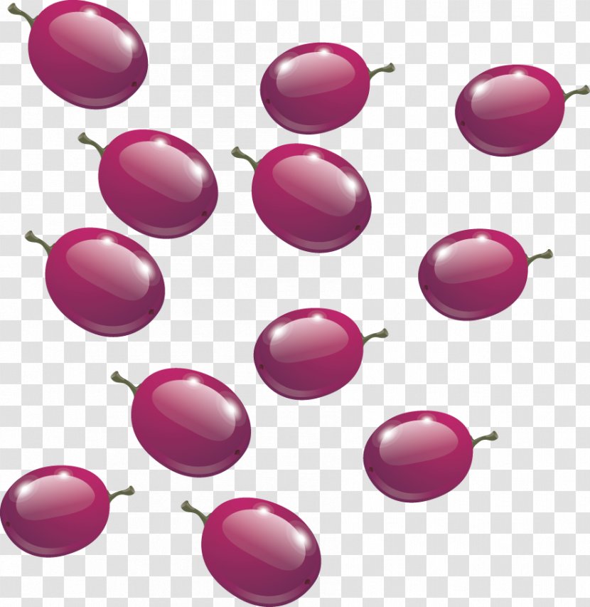 Wine Vitis Amurensis Grape - Magenta - Vector Material Transparent PNG