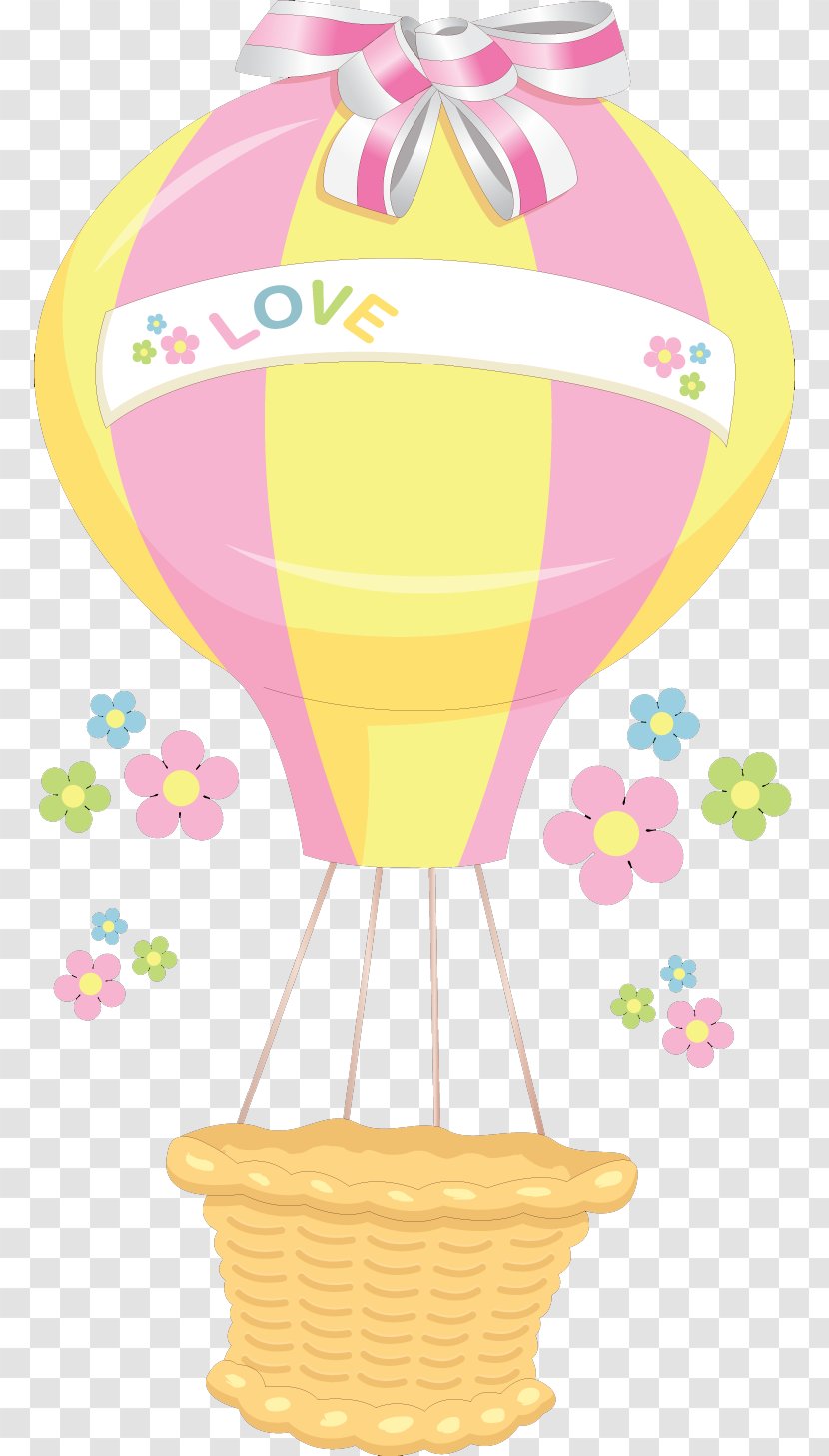 Hot Air Balloon Clip Art - Love Bow Material Free To Pull Transparent PNG