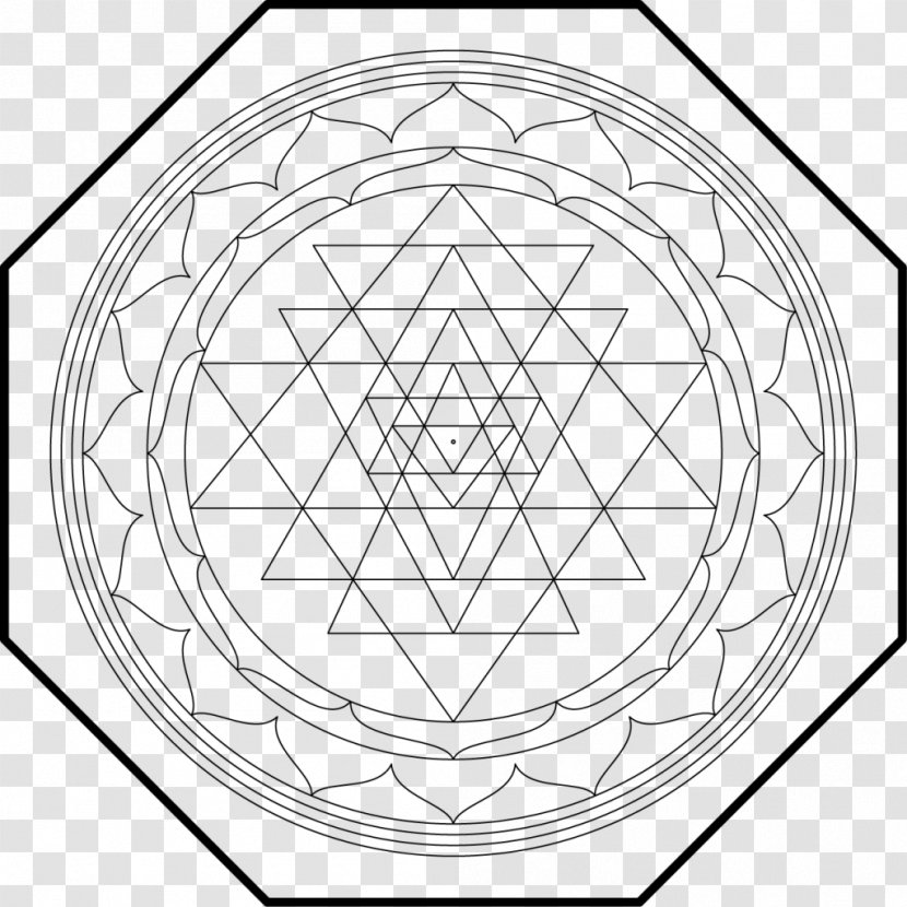 Lakshmi Mahadeva Sri Yantra Mandala - Triangle - Shri Transparent PNG