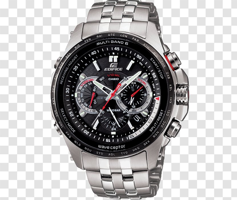 Casio Wave Ceptor Edifice Watch - Solarpowered Transparent PNG