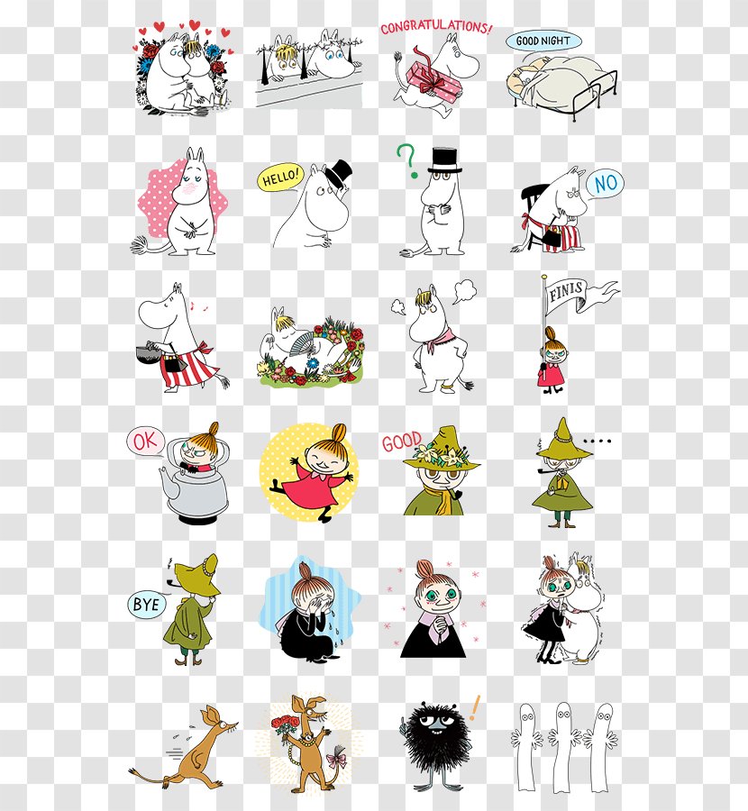 Little My Moomins Moominvalley Moominmamma Snufkin - Art - Sticker Line Transparent PNG