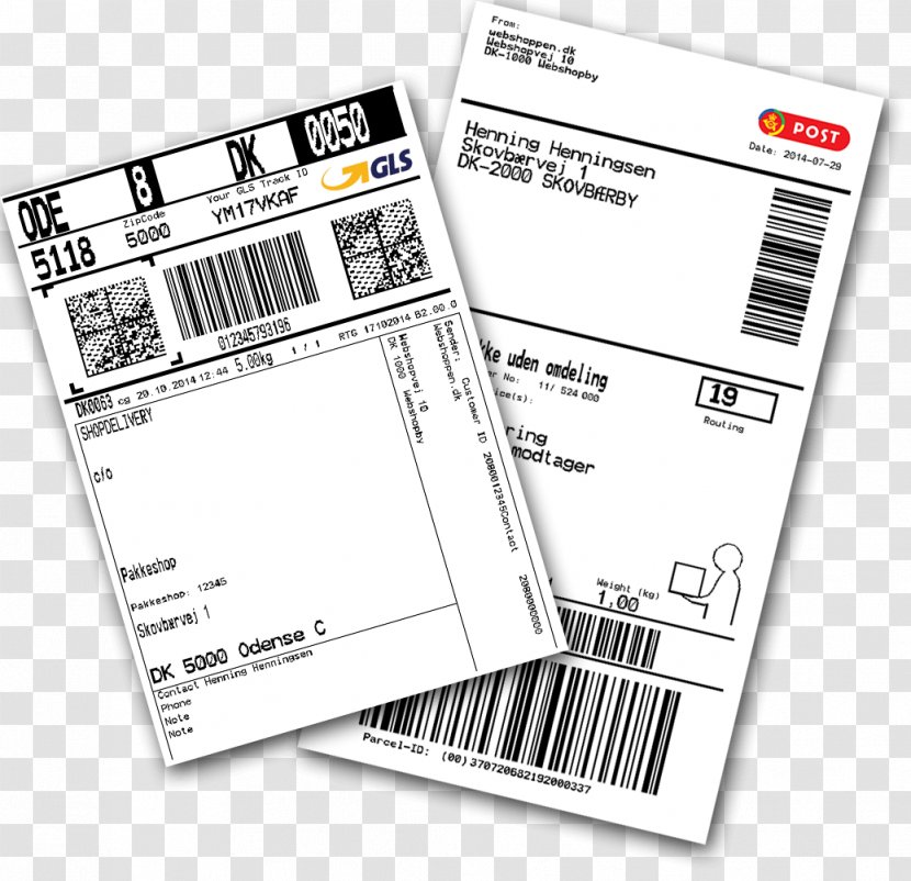 Pakkelabels.dk General Logistics Systems Post Danmark Online Shopping - Paper - Label Banner Transparent PNG