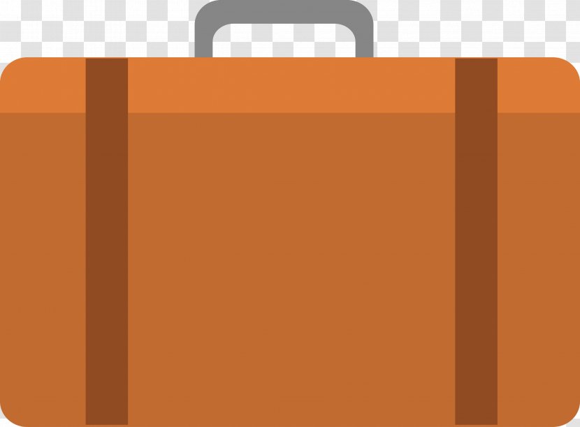 Suitcase Rectangle - Orange Cartoon Box Diagram Transparent PNG