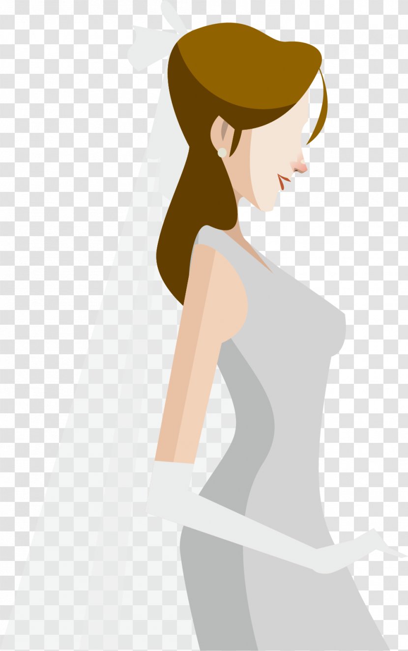 Finger Headgear Cartoon Beauty Illustration - Tree - Shy Woman Wedding Transparent PNG