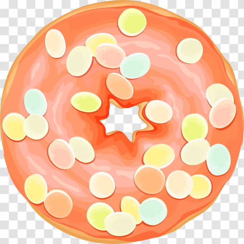 Doughnut Glaze Dessert Sprinkles - Confectionery - Orange Delicious Donut Transparent PNG
