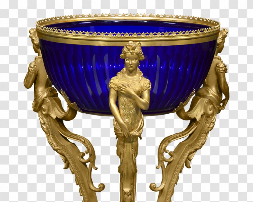 Cobalt Blue Glass Bowl - Bronze Transparent PNG