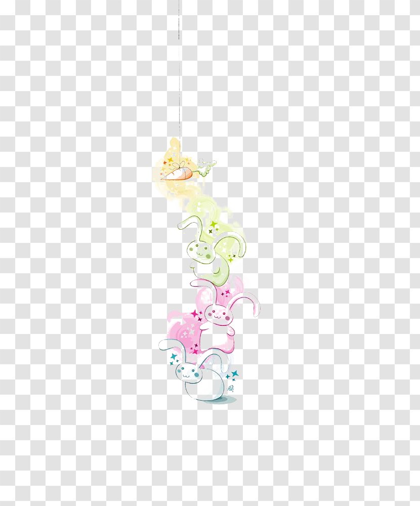 Cartoon Character Illustration - Text - Creative Rabbit Transparent PNG