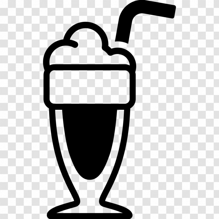 Ice Cream Milkshake Smoothie Hamburger French Fries - Black And White Transparent PNG