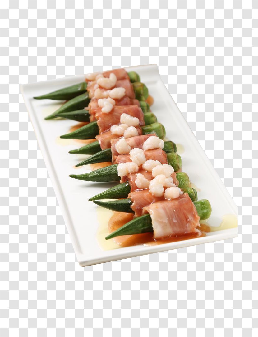 Yakitori Bacon Roll Food - Okra Transparent PNG