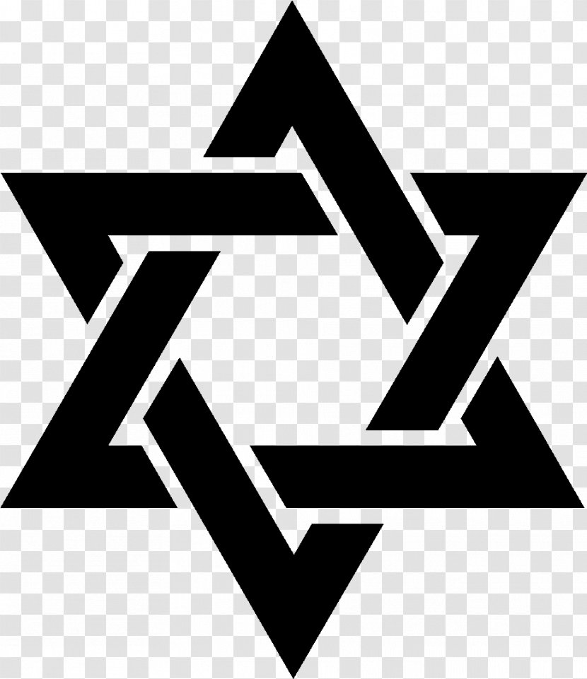Star Of David Judaism Jewish People Symbolism Religion - Black And White Transparent PNG