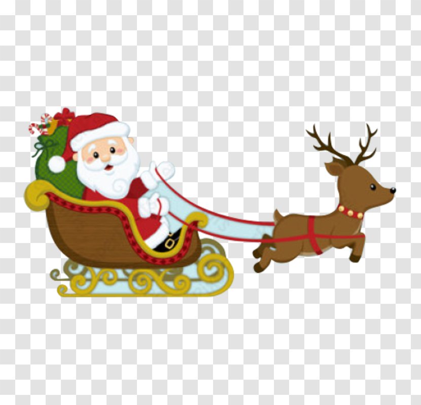 Reindeer Santa Claus Christmas Ornament Sled - Cookie Cutter Transparent PNG