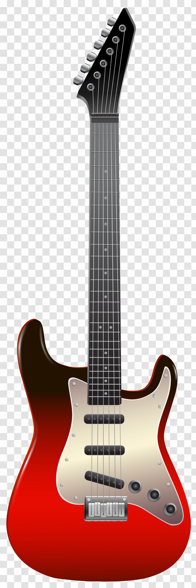 Electric Guitar Bass - Cartoon - Clip Art Image Transparent PNG