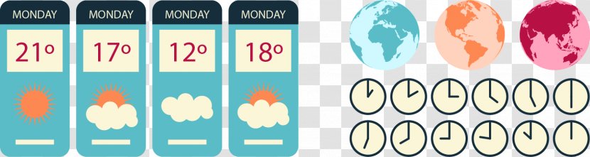 Flat Design Graphic - Banner - Time Weather Flattening Around The World Transparent PNG