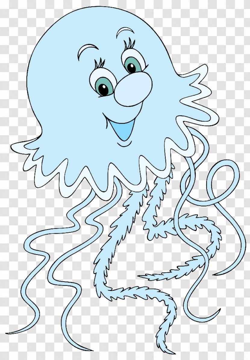 Blue Jellyfish Clip Art - Flower Transparent PNG