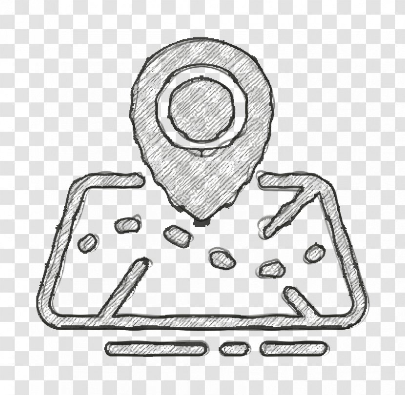 Gps Icon Location Map - Drawing - Auto Part Transparent PNG