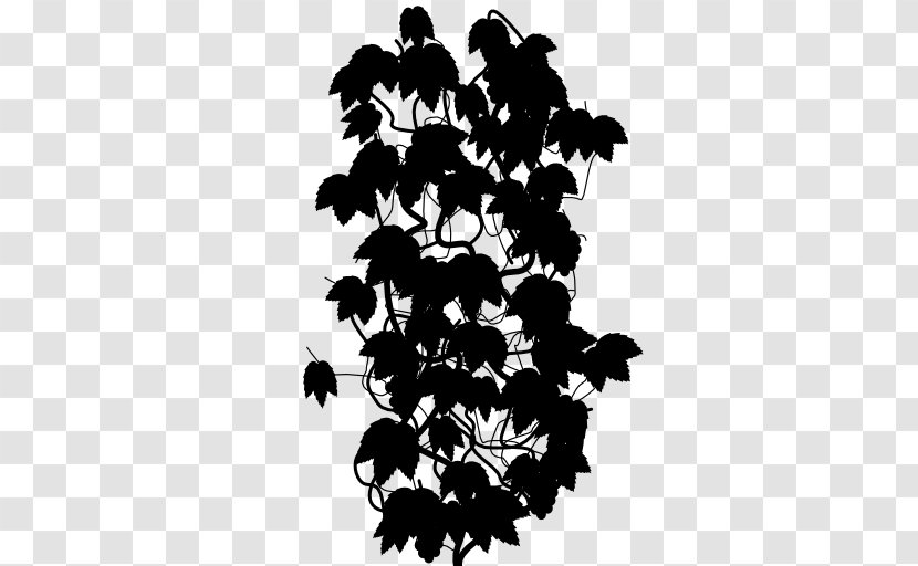 Black & White - Tree - M Pattern Silhouette Font Leaf Transparent PNG