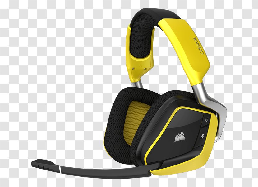 Noise-canceling Microphone Corsair VOID PRO RGB Headset Headphones - Heart - Wireless Yellow Transparent PNG