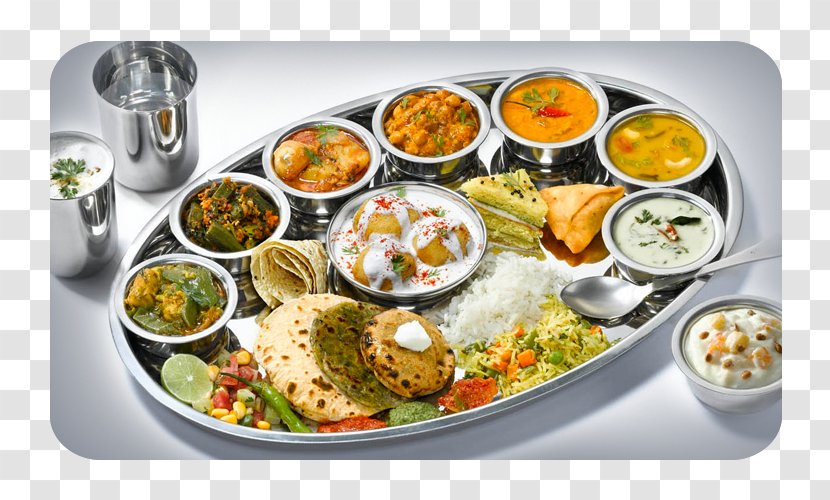 Vegetarian Cuisine Buffet Indian Thali Restaurant - Food - Gujarati Transparent PNG