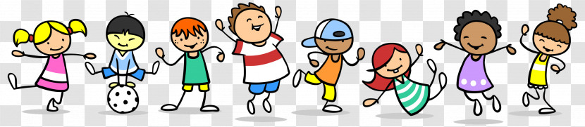 Cartoon Child Sharing Pleased Transparent PNG