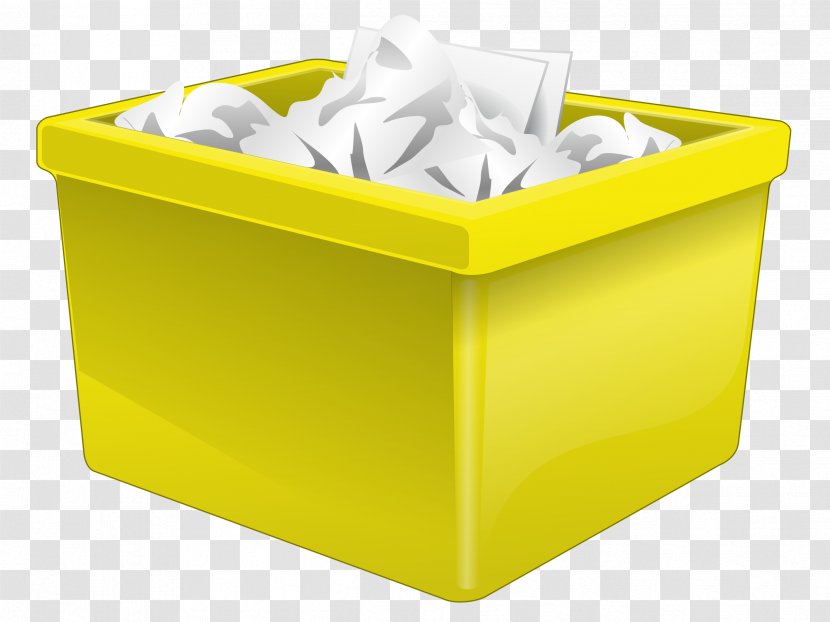 Paper Box Recycling Bin Plastic Clip Art - Yellow - Cliparts Transparent PNG
