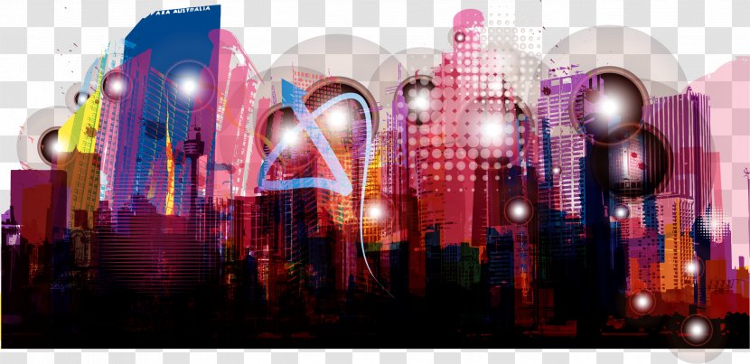 Designer Download - Chemical Element - Dream Colorful City Transparent PNG