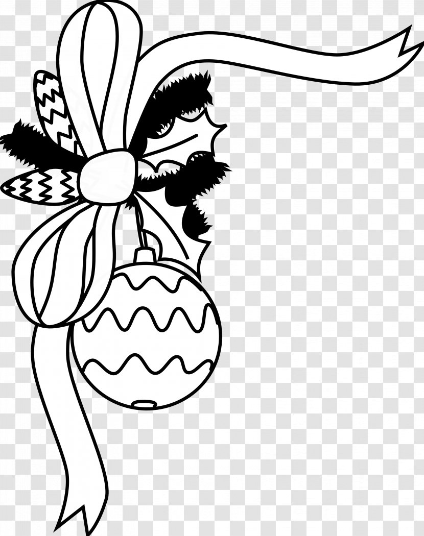 Christmas Decoration Black And White Ornament Clip Art - Cartoon - Panda Cliparts Transparent PNG