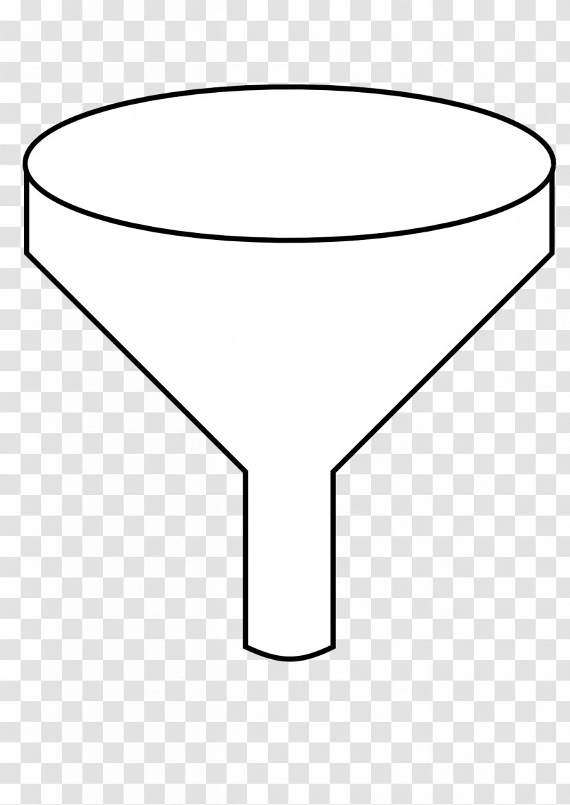 Martini Line Art Cocktail Glass Angle - Black And White - Funnel Cliparts Transparent PNG