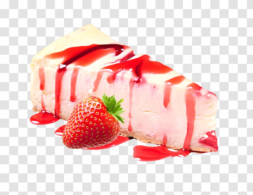 Cheesecake Bavarian Cream Dessert Panna Cotta Strawberry - Strawberries Transparent PNG