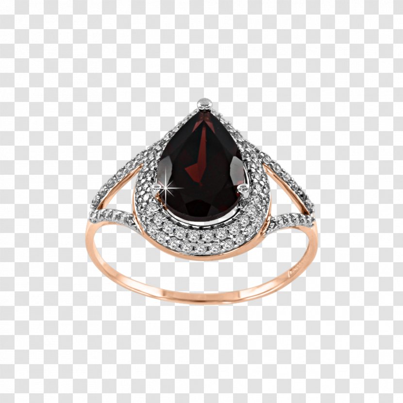 Cubic Zirconia Czerwone Złoto Ring Garnet Diamond - Gemstone Transparent PNG