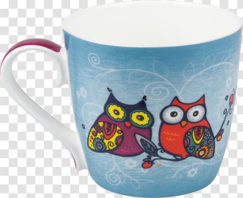 Owl Blue Coffee Cup Mug - Color Transparent PNG