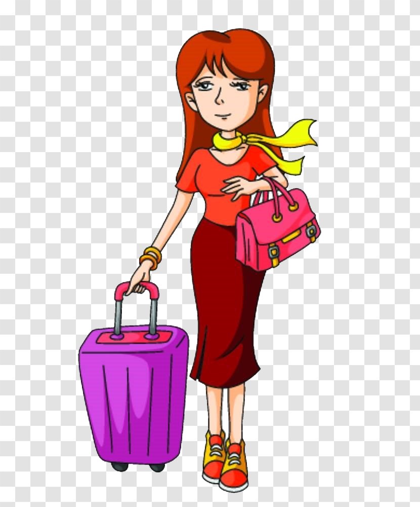 Tourism Woman Clip Art - Flower - Cartoon Female Travel Transparent PNG