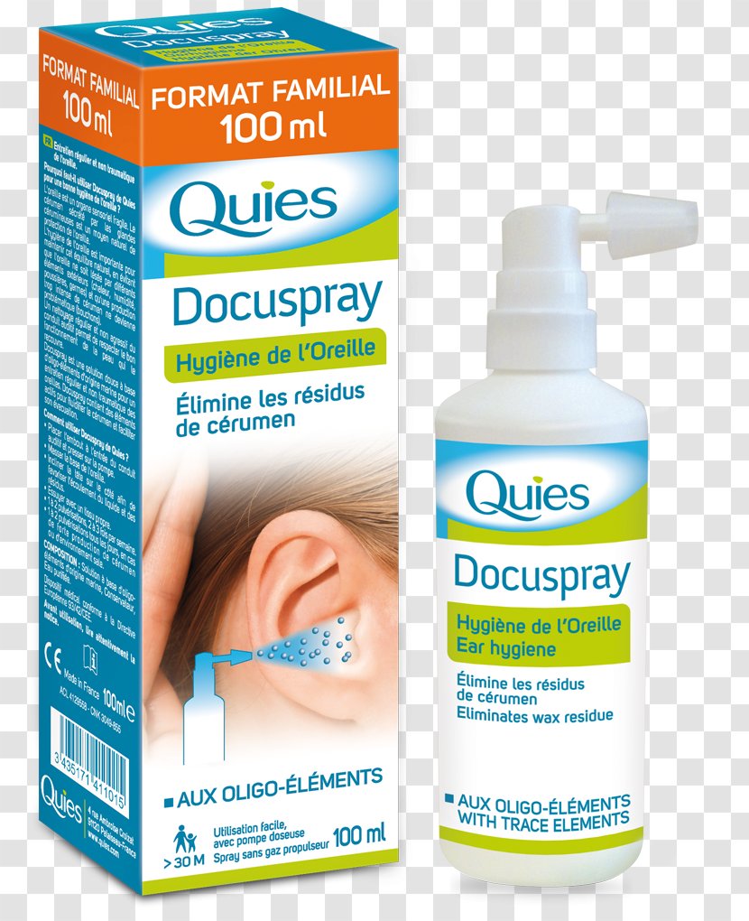 Quies Docuspray Ear Hygiene Spray 100ml Doculyse - Liquid - Cerumen Blockage 30ml Aerosol EarwaxGentle And Quiet Transparent PNG