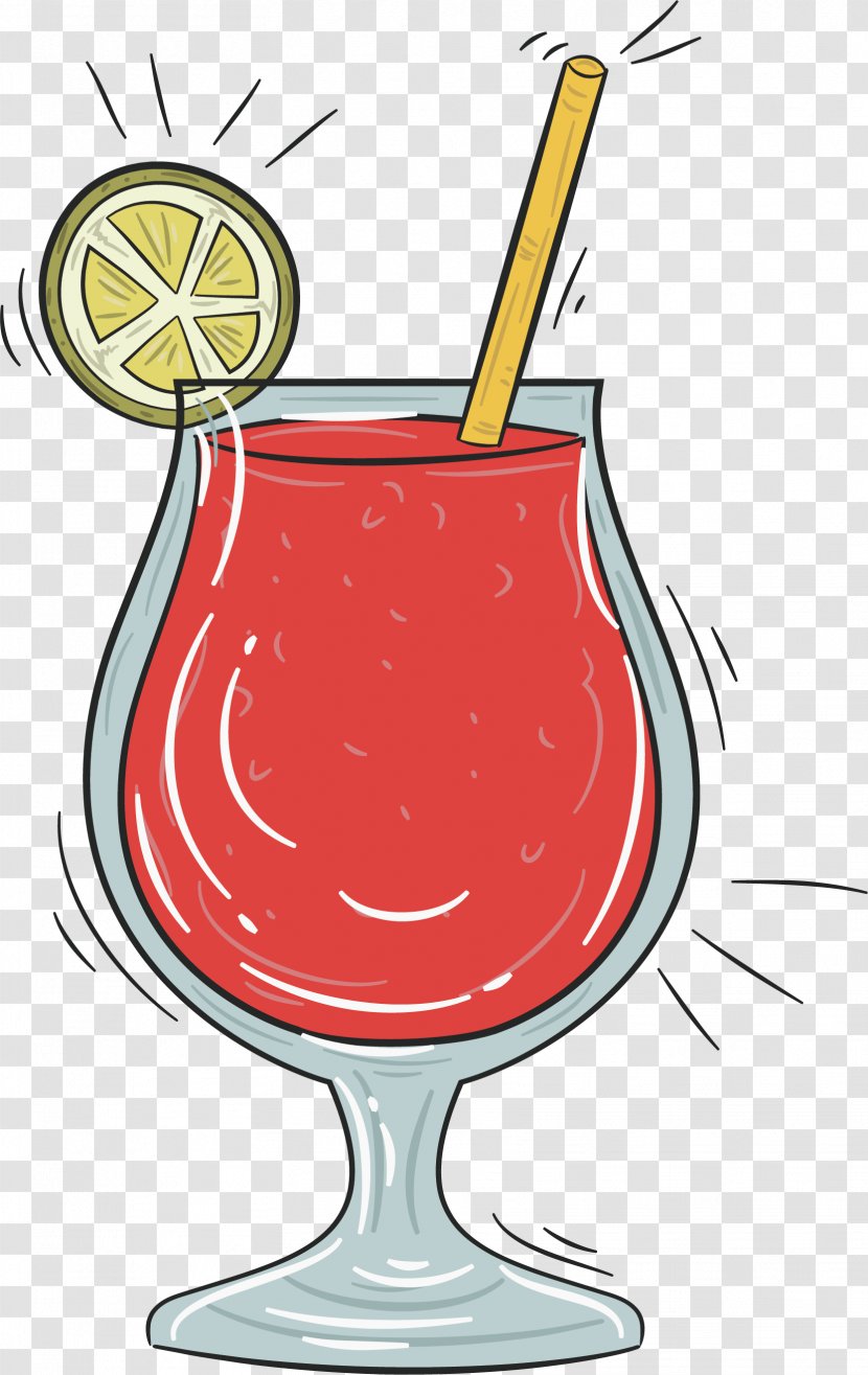 Cocktail Garnish Daiquiri Sea Breeze Non-alcoholic Drink - Red Hand-painted Transparent PNG