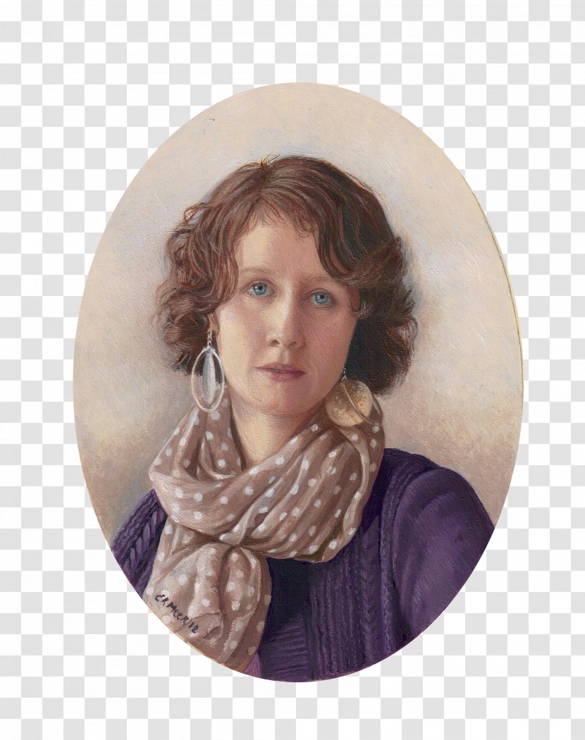 Portrait Miniature Art Painting - Amelia Earhart Transparent PNG