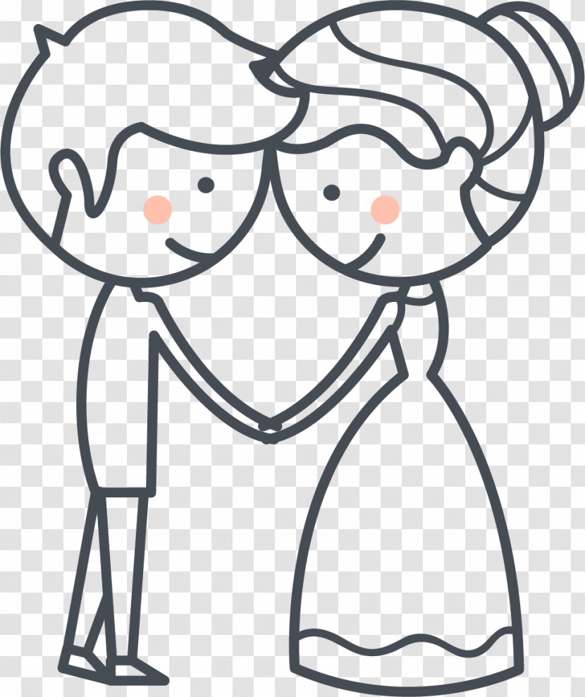 Wedding Convite Couple Clip Art - Heart - Hand Painted Cute And Beautiful Transparent PNG