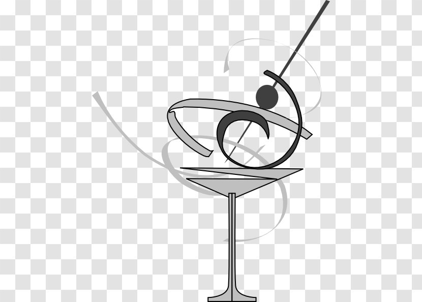 Black And White Cocktail Glass Martini Clip Art - Monochrome Photography Transparent PNG