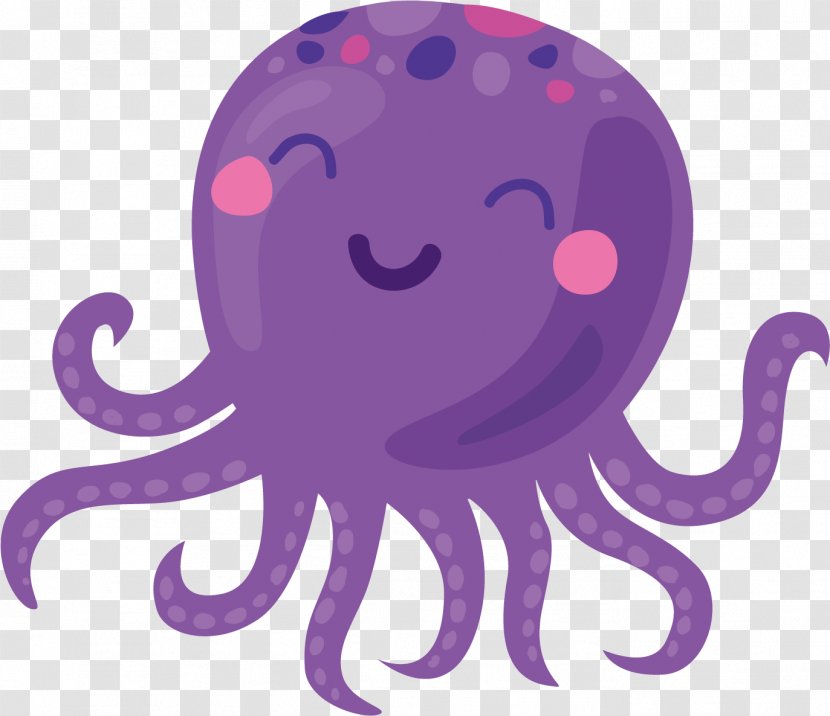 Octopus Clip Art Image Drawing - Cephalopod - Coral Reef Purple Transparent PNG