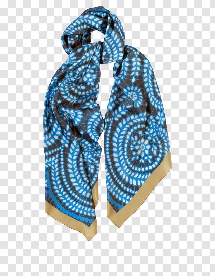 Cobalt Blue Turquoise Scarf Stole - Fresh Pattern Transparent PNG