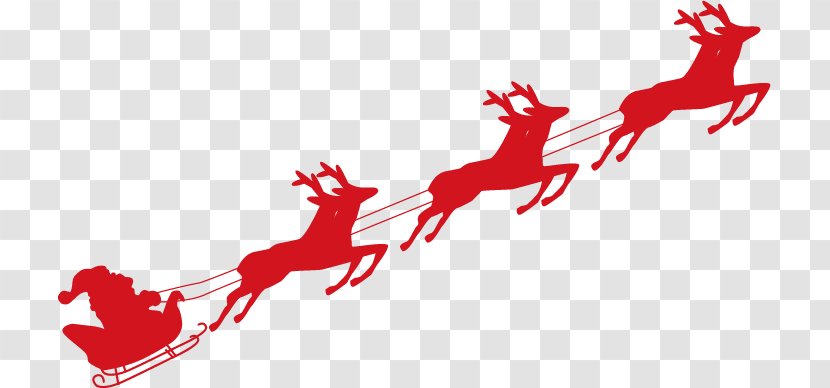 Reindeer Santa Claus Sled Christmas - Mammal - Car Transparent PNG